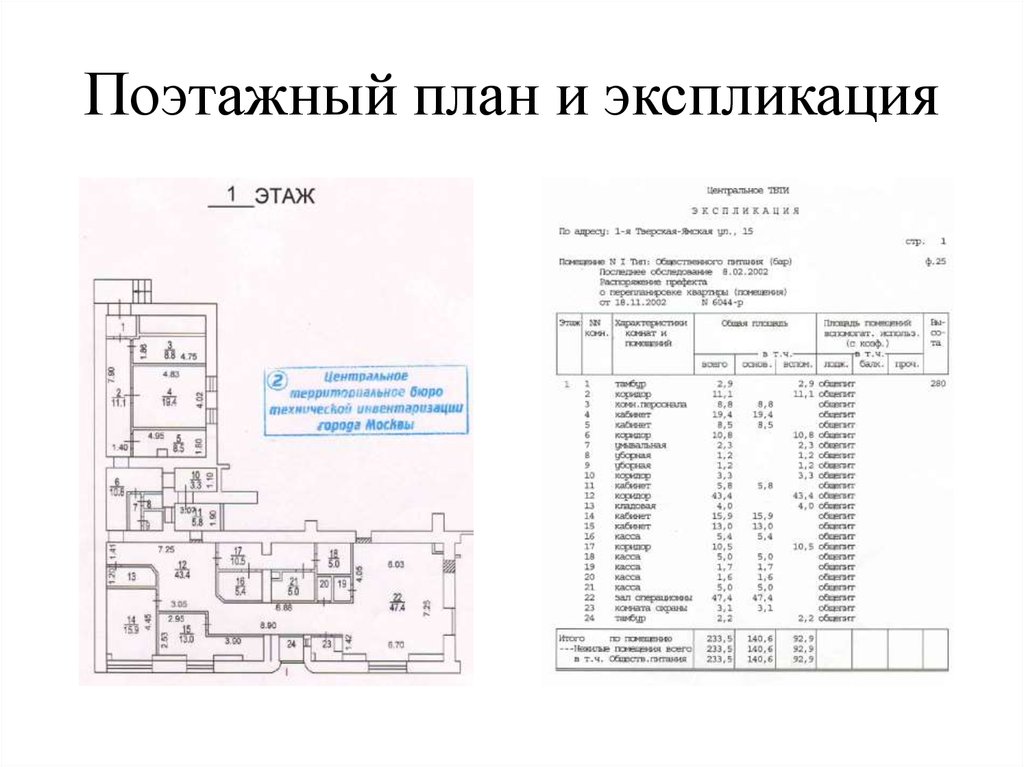 план поэтажный и экспликация квартиры пример образец